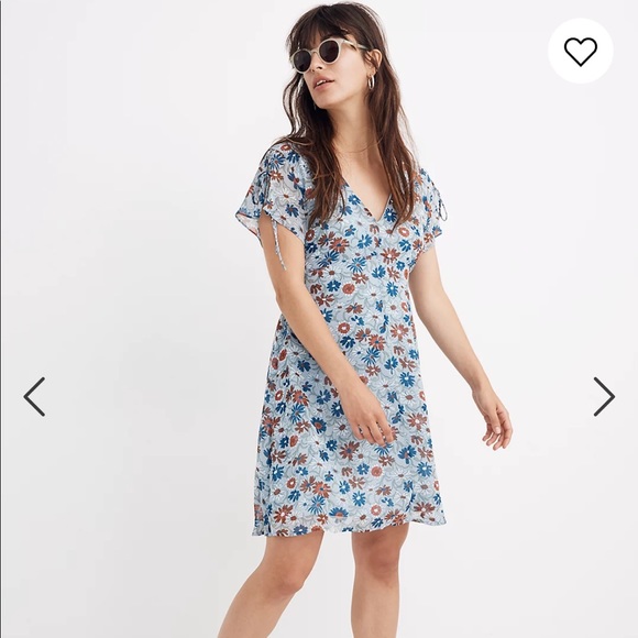 Madewell Open-Back Mini Dress in Wildflower Garden - Picture 1 of 9